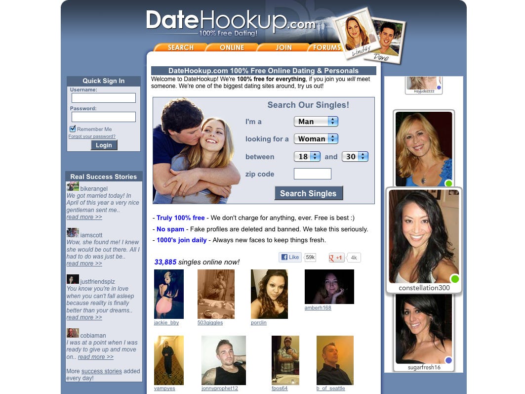Dating Sites Membership Numbers